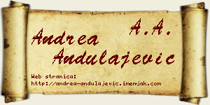 Andrea Andulajević vizit kartica